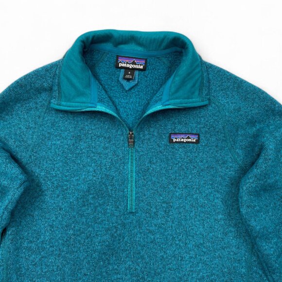 Patagonia Fleece Turquoise Zip Collar Pullover Sweater Jacket Women's Small - Picture 2 of 10